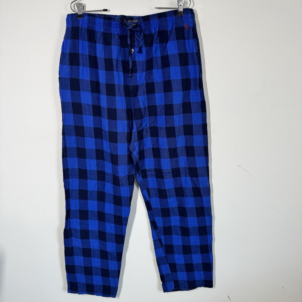 Polo Ralph Lauren Men's Buffalo Check Flannel Pajama Pants Size L Lounge‎ Relax